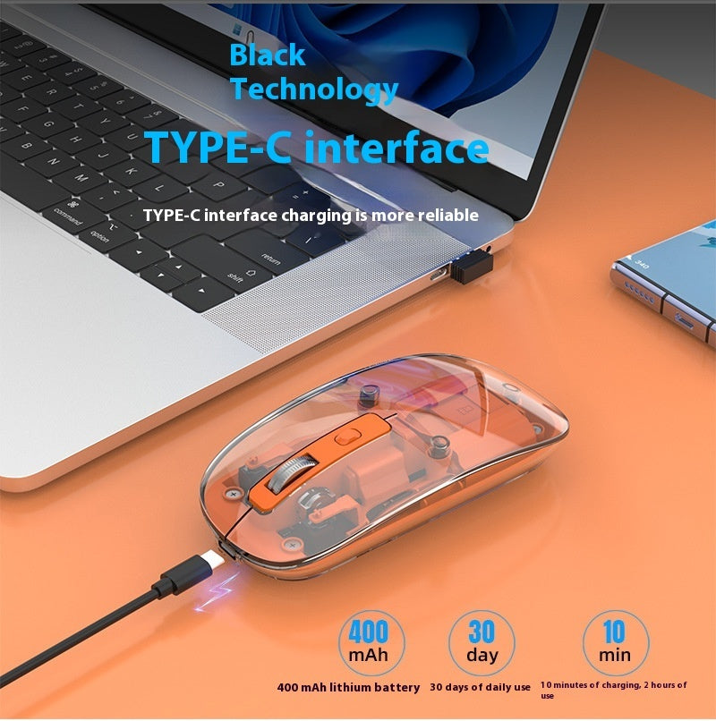 Transparent Wireless Mouse - Three Connection Modes