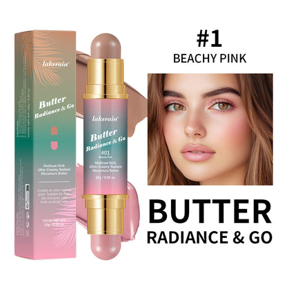 Butter Radiance & Go Blush Stick – Creamy Dual-End Blusher & Highlighter Stick