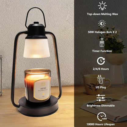 Candle Warmer Lamp with Timer &amp; Dimmer – Vintage Electric Wax Melt Lamp
