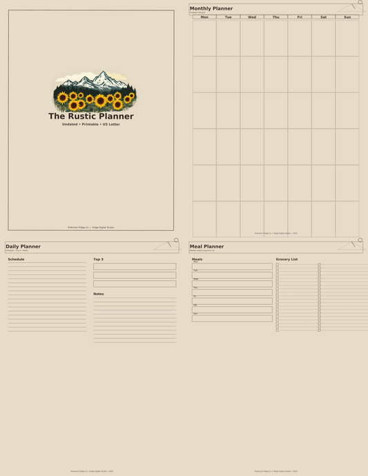 The Rustic Planner – Robinson Ridge Co